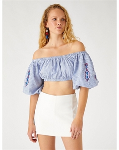 Укороченный топ Top, синий Koton