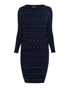 Вязаное платье Knitted dress, морской синий Faina