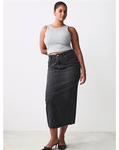 Юбка миди Skirt, черный деним Next