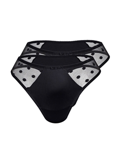 Стринги Thong DOTTED MESH, черный Sassa