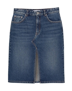 Юбка миди Skirt, синий деним Pull & bear