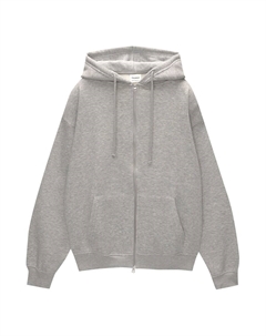 Толстовка с капюшоном на молнии Zip-Up Hoodie, пятнистый серый Pull & bear