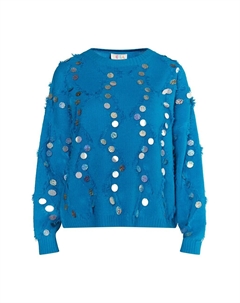 Тонкий вязаный свитер Sweater, бирюзовый Izia