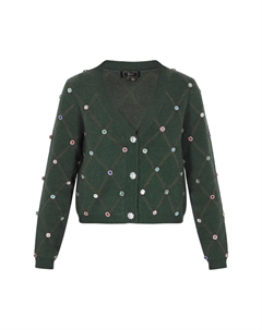 Вязаный кардиган Knit Cardigan, темно-зеленый Faina