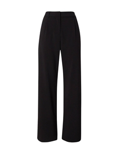 Брюки со складками спереди Loose fit Pleat-Front Pants, черный Weekday