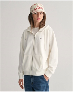 Толстовка с капюшоном на молнии Zip-Up Hoodie, натуральный белый Gant