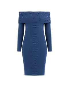 Вязаное платье Knitted dress, синий Guess