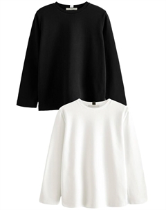 Лонгслив Shirt, черный/белый Next