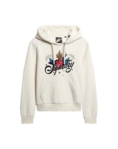 Толстовка с капюшоном Sweatshirt Tattoo, слоновая кость Superdry