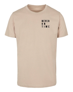 Футболка Shirt Never On Time, песочный Merchcode