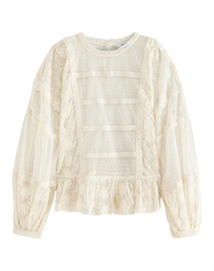 Кружевная блузка Blouse, кремовый Next