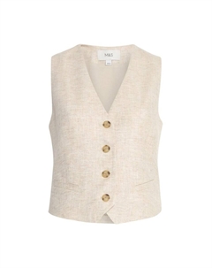 Классический блейзер Suit Vest, бежевый Marks & spencer