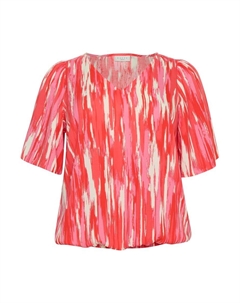 Блузка с коротким рукавом Blouse Adriana, цвет fire red/light red Kaffe curve