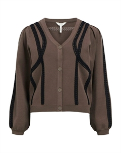 Вязаный кардиган Knit Cardigan, темно-коричневый Object