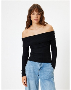 Тонкий вязаный свитер Sweater, черный Koton