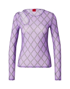 Лонгслив Shirt Damecia, фиолетовый Hugo