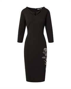 Коктейльное платье Cocktail Dress 4TN010, пятнистый черный Quiosque