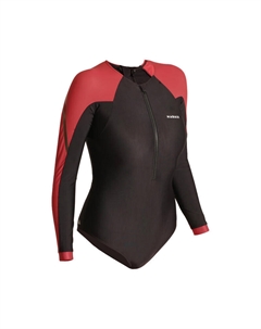 Женский купальник - Kamy Long черный/рубиново-красный, цвет rot Nabaiji