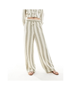 Брюки Wide Leg Linen Mix, белый/серый Jdy