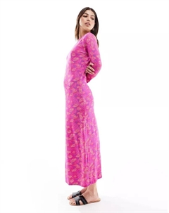 Розовое платье Fila с открытой спиной Scalpers