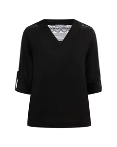 Блуза nshirt Mit Spitze, черный Usha