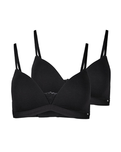 Бюстгальтер без косточек 2er Pack Triangel Schalen BH ohne Bügel, черный Skiny