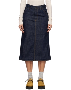 Юбка миди длиной до колена, синий Carhartt work in progress