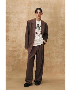 Прямой кроя пиджак с поясом, норковый мергель Zara