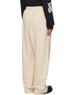 Широкие брюки для отдыха с логотипом из букле, бежевый We11done