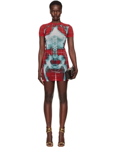 Эксклюзивное красно-синее мини-платье «The queletor» от ENE Jean paul gaultier