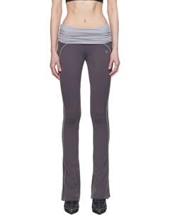 Серые расклешенные спортивные брюки из лайкры с запахом Misbhv