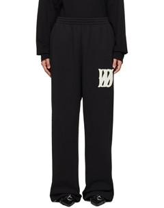 Широкие брюки для отдыха с логотипом из букле, черный We11done
