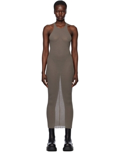 Серое платье-миди Hollywood Tank Rick owens