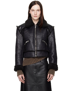 Черная куртка из искусственной кожи Nyrah Stand studio