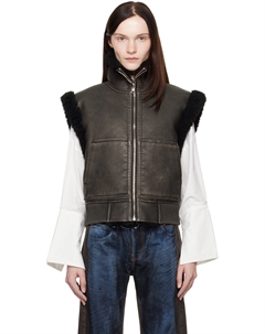 Черный жилет Andi Reversible из искусственной кожи Stand studio