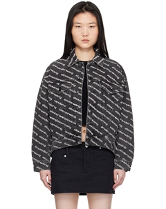 Черная джинсовая куртка с логотипом Falling Back Alexander wang