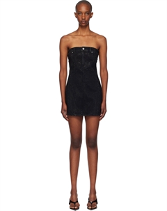 Черное мини-платье из денима Hotfix Tube Alexander wang