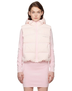 Розовый укороченный жилет с капюшоном на пуху Alexander wang