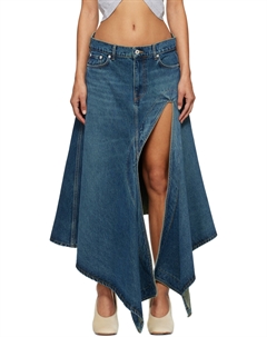 Синяя джинсовая юбка-миди с вырезами, Vintage blue Y / project