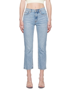 Синие джинсы OG с высокой посадкой и зауженными бретелями, Vintage faded indigo Alexander wang