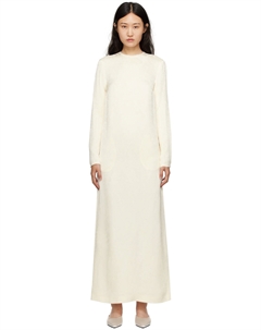 Платье макси из жаккарда цвета «Off-White» TOTEME Toteme