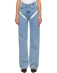 Синие джинсы с вырезами, Evergreen Ice Blue Y / project