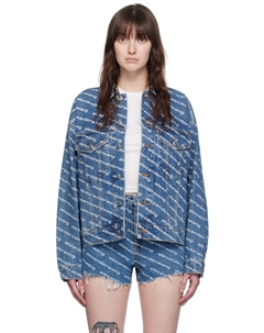 Синяя джинсовая куртка с логотипом Game, темно-синий/белый Alexander wang