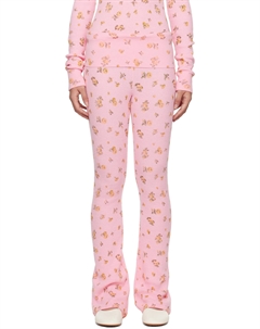 Розовые расклешенные термоштаны для отдыха Guizio