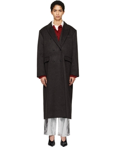 Длинное пальто из коричневой шерсти Cordera