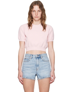 Розовая футболка с тисненым логотипом Alexander wang