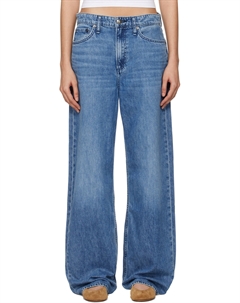 Синие джинсы «The Logan» средней посадки с широкими штанинами, River Rag & bone