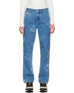 Джинсы с синей печатью Carhartt work in progress