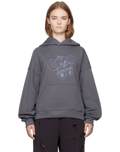 Серый Монстр Приталенная толстовка с капюшоном, Charcoal We11done