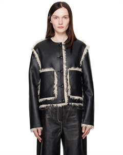 Двусторонняя куртка из искусственной кожи черного цвета Lucine Stand studio